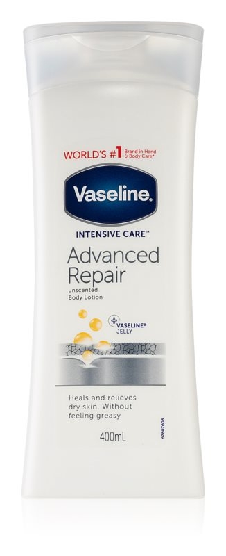 لوسیون بدن وازلین مدل Advanced Repair حجم 400 میلی لیتر با ماندگاری 72 ساعته