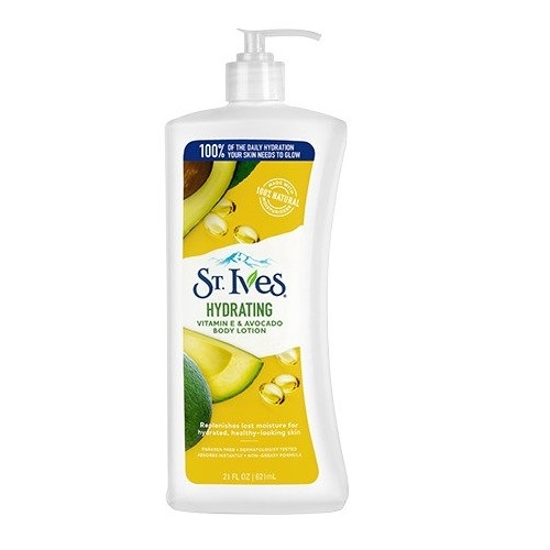 لوسیون بدن ویتامین E و آووکادو ST.IVES مدل Hydrating حجم 621 میلی لیتر