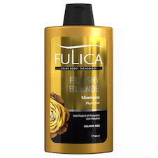 عکس شامپو تثبیت کننده رنگ مو فولیکا مدل Flashy Blonde مخصوص موهای رنگ شده