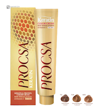 عکس رنگ مو پروکسا (PROCSA) سری صدفی طلایی حجم 100 میلی لیتر