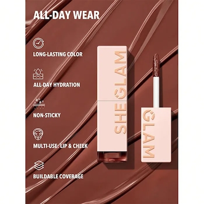 تینت لب مایع برند شیگلم (SHEGLAM) رنگ Mocha Loca