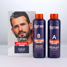 عکس شامپو رنگ مو مردانه فاربن رنگ خاکستری تیره