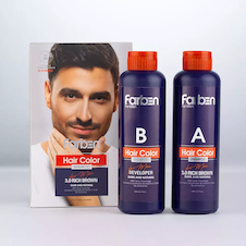 عکس شامپو رنگ مو مردانه فاربن رنگ قهوه ای