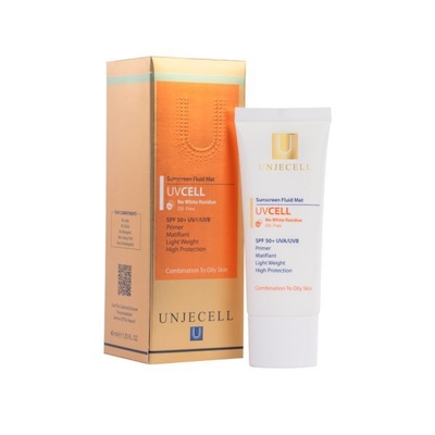 کرم ضد آفتاب پوست چرب آنژسل (بی رنگ) با محافظت SPF 50 - مدل FLUID MATT