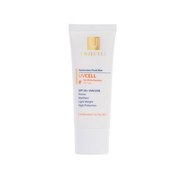 کرم ضد آفتاب پوست چرب آنژسل (بی رنگ) با محافظت SPF 50 - مدل FLUID MATT